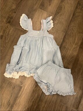 well dressed wolf blue dress and bloomers